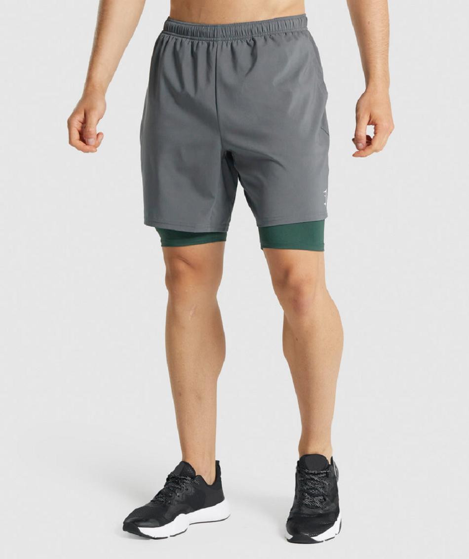 Pantalones Cortos Gymshark Element Baselayer Hombre Verde Oscuro | CO 3810WNB